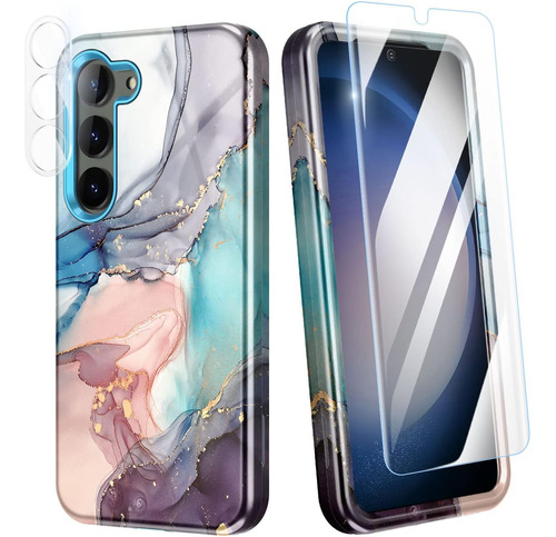 Funda Btscase Marble Para Galaxy S23 Gris Y Azul