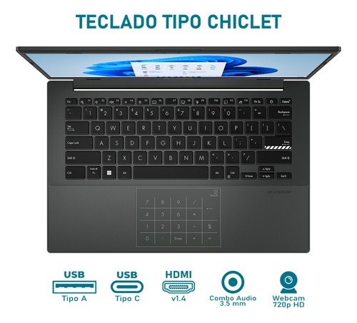 Laptop Asus Vivobook Go 14 Core I3 8gb 128gb Ssd Mochila