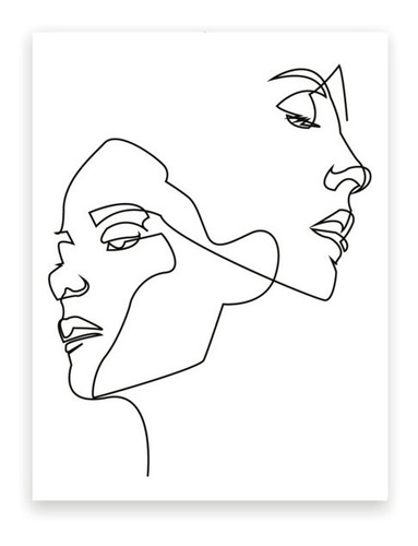 Láminas Para Cuadros 30x40 Silueta Pareja Beso Trazos Dibujo