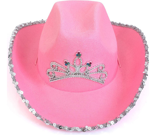 Sombrero de vaquero rosa esqueleto, sombrero de princesa Cowgirl D