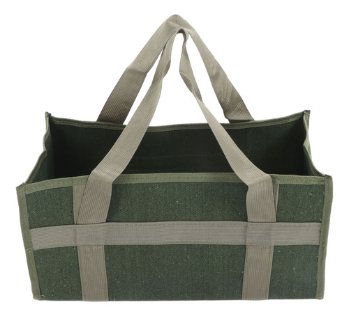 Bolsa De Herramientas De Boca Ancha De Lona Verde De Gran Ca