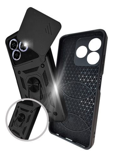 Funda Slider Zte Axon 60 Z2356 Carcasa Antishock Negro
