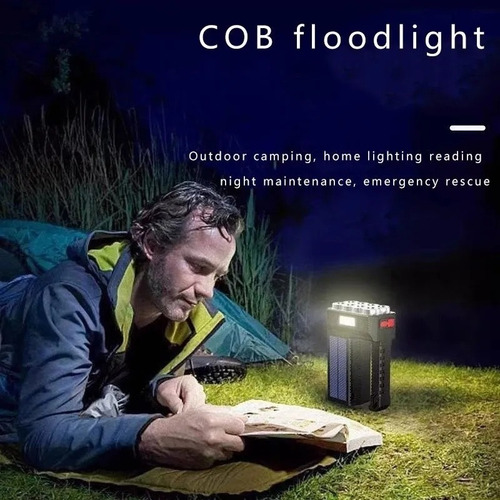 Lampara Táctica Led+cob Recargable Impermeable Energía Solar