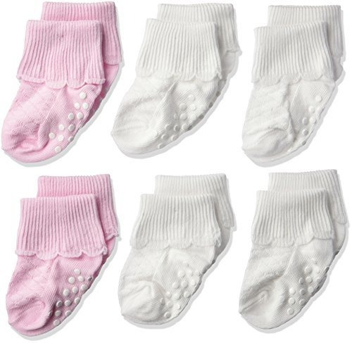 Jefferies Socks Baby Girls Nonskid Scalloped Turn Cuff Paque