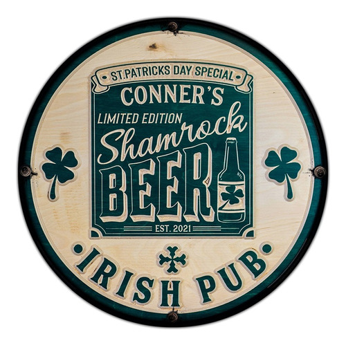 #603 - Cuadro Decorativo Vintage - Irish Pub Beer No Chapa