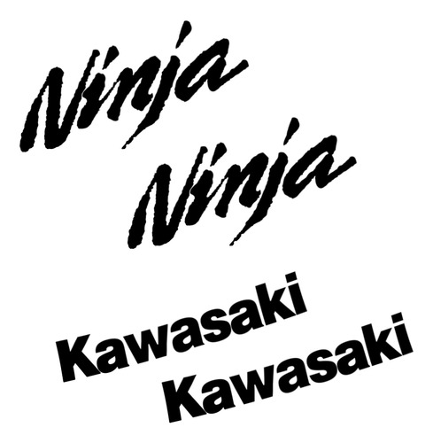 Calcos Negras Tanque Carenado Kawasaki Ninja 250 No Original