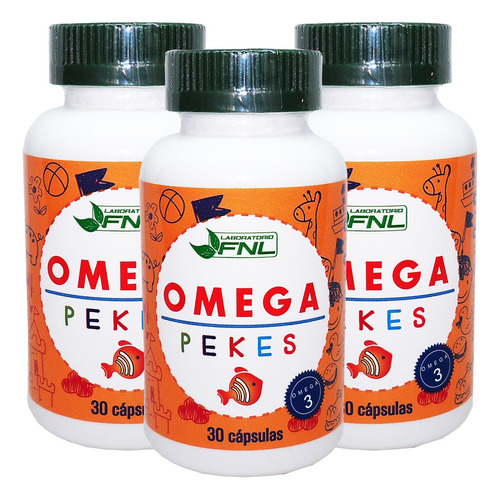 3 Meses Omega 3 Pekes Niños 60 Caps Blandas Alim Cerebral