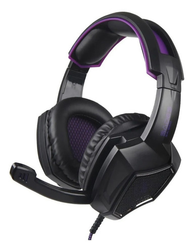 Auricular Gamer Sades Sa 920 Black And Purple Pc Ps4 Color Violeta