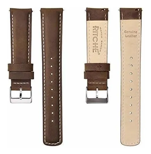 Malla Para Rejoj Analogico Cuero Genuino S Brown Black 22mm