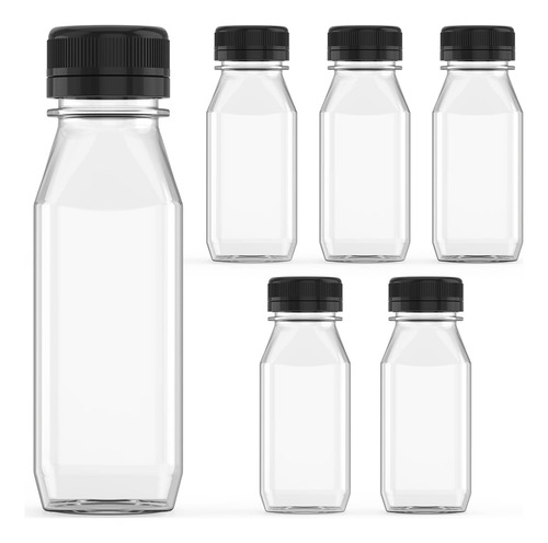 6 Botellas De Jugo De Plastico De 6 Onzas Reutilizables Tran