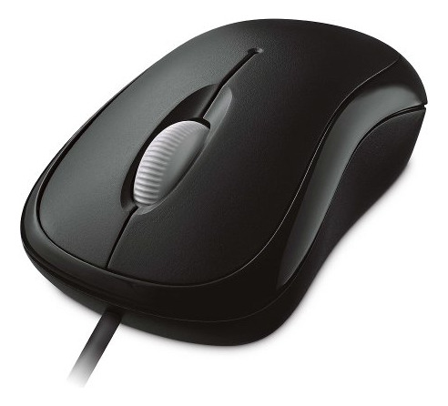 Ratón Óptico Microsoft Básico - Negro. Cómodo, Con Cable,