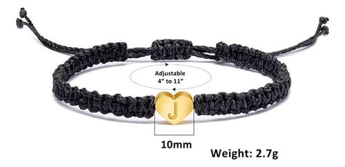 Inenimartj Pulseras A Juego Con Inicial De Corazón Para Pare