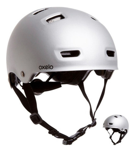 Casco Gris Fixie Bmx Ciclismo Patinaje Skateboard Patineta