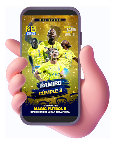 Tarjeta Invitacion Cristiano Ronaldo - Al Nassr - Premium - 