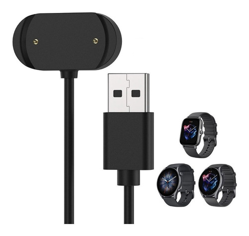 Cable de carga USB para reloj Amazfit Gts4 Gtr4 Gtr 4 Pro, color negro