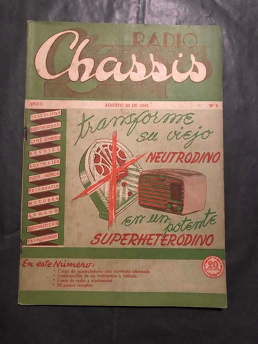 Antigua Revista Radio Chassis Numero 9. 53728