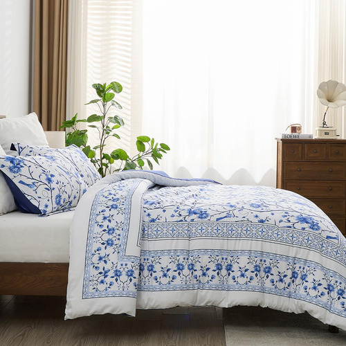 Set De Edredón Queen Size Finestichery, 100% Algodón De
