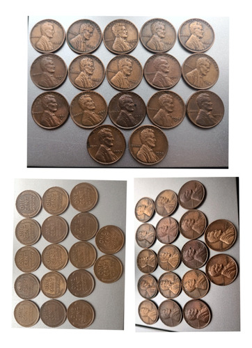 Lote De 17 Monedas De Un Centavo De Dólar  Espiga De Trigo 