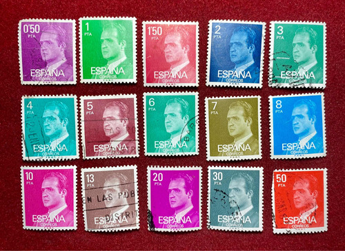 Set Estampillas España Rey Juan Carlos Distintos Valores