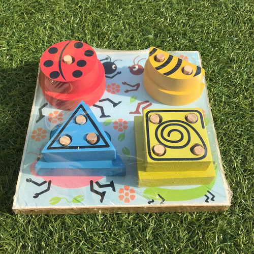 Imagem 6 de 8 de Brinquedo Educativo Jardim Geométrico Infantil Em Madeira