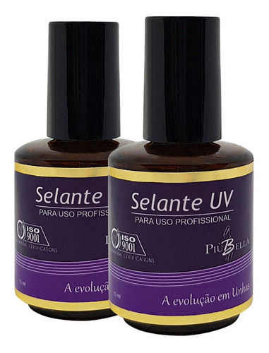 Kit Piubella 2 Selante Uv Finalizador Unhas Artificiais 15ml