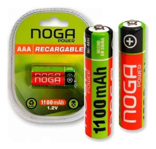 Pilas Recargables Noga Np-aaam 1100b Blister X2 Pilas Aaa 