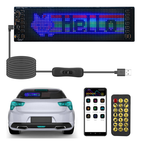 Panel Matricial Led Usb 20x64 Para Coche, Pantalla Inteligen