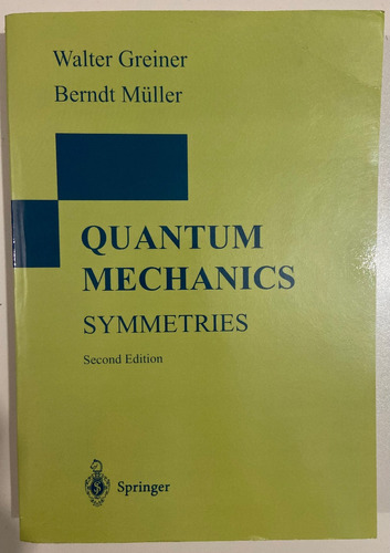 Libro Quantum Mechanics. Symmetries De Greiner Excelente Est