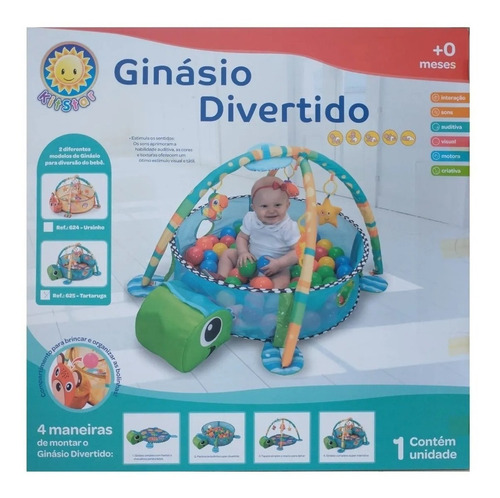 Tapete Ginásio Infantil Com Piscina De Bolinha Ursinho