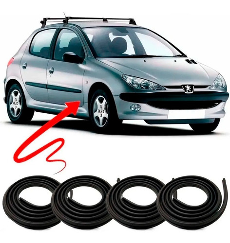 Kit Borracha Vedação 4 Portas Peugeot 206 / 207 / 306 / 307