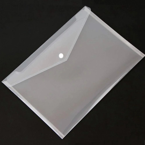 Kit 50 Pastas Envelope Com Botão Ofício/a4 Acp Transparente