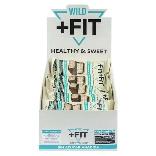 Barras De Proteina Vegetal Wild+fit - Chocolate Coco 16 Uni