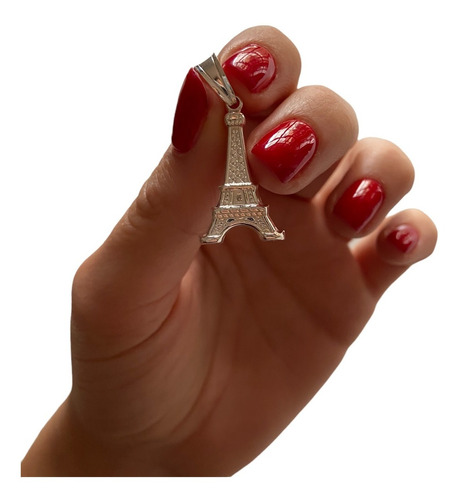 Dije Plata 925 Italiana Torre Eiffel Medalla Importada Mujer