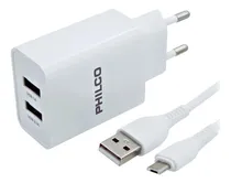 Comprar Cargador 2usb Carga Rápida 2.1a Conector Tipob Philco R2100 Color Blanco