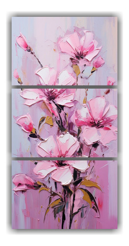 45x90cm Cuadro Impreso Profundidad Flores Rosas Flores