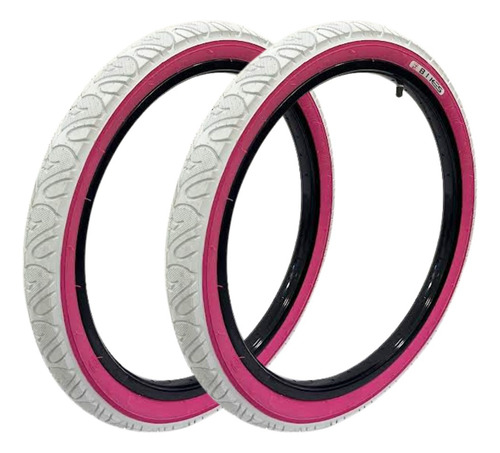 Par Llanta Rod 16 X 2.125 Infantil + 2 Camaras + Regalo Niña Rosa