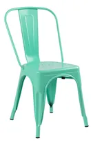 Comprar Set 2 Sillas Tolix Metal Minimalista Hogar Negro Mate Restau Estructura de la silla Verde menta
