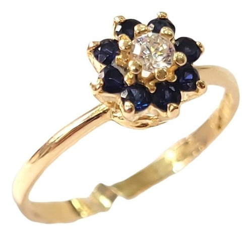 Anillo Roseta Oro 18kts Cubics 1,9grs N°14 Brumat