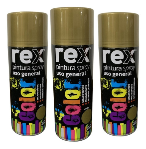 Cobertura Perfecta: Aerosol Rex 40ml Dorado Pack X3 - Sc