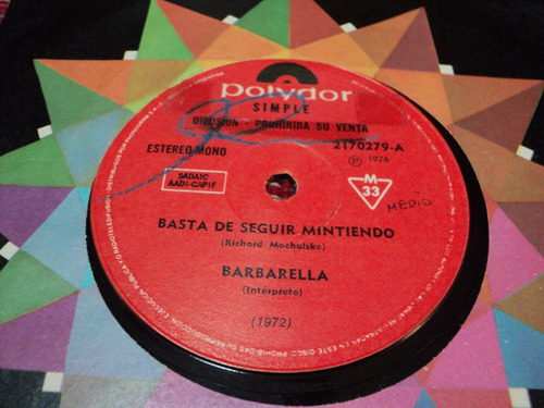 Disco Simple De Barbarella - Basta De Seguir Mintiendo