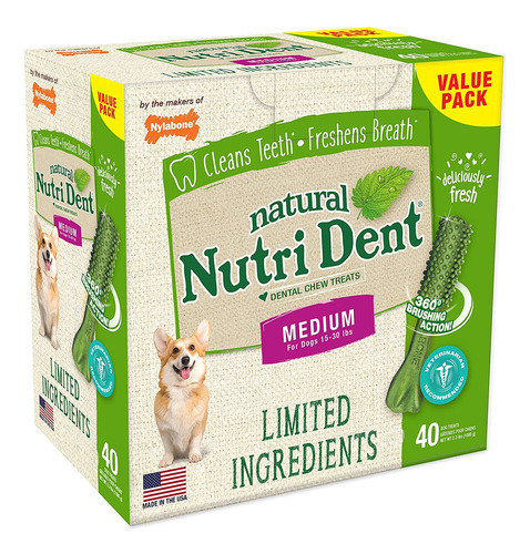 Dental Chew Treats Nylabone Nutri Dent Sabor A Aliento Fresc