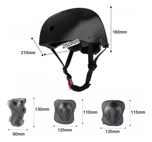 V Juego De Casco Protector, Rodilleras Y Coderas De 7