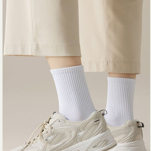 5 Pares De Calcetines Deportivos Largos De Algodón Transpira