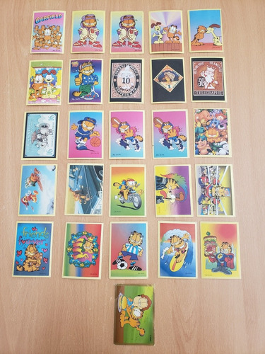 Lote 25 Figuritas Trading Cards Tarjetas Gato Álbum Garfield