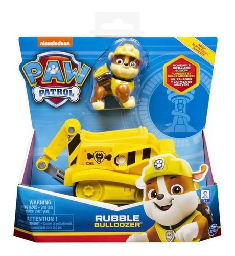 Paw Patrol, Excavadora De Rubble Con Figura Coleccionable Color Multicolor