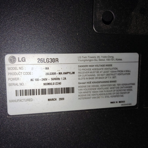 Imagen 6 de 6 de Televisor LG Pequeño Usado