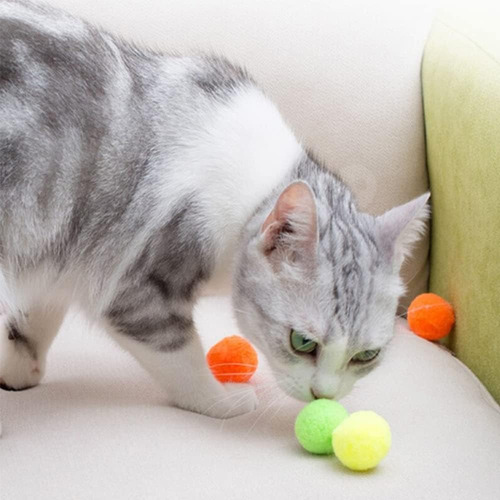 Bolas De Pompones Suaves Premium Para Gatitos - Ligeras, ...