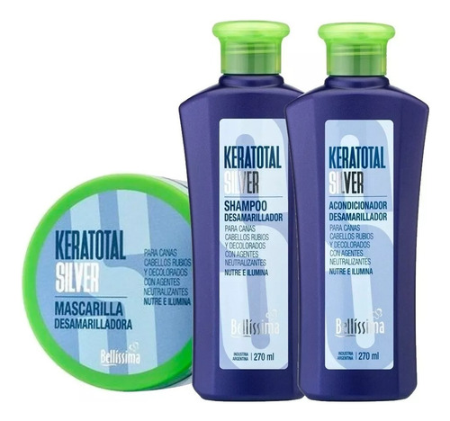 Bellissima Kit Silver Grises Reflejos Claritos Matizador