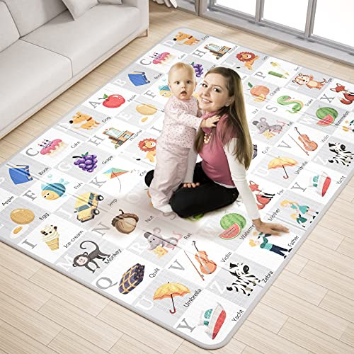 Baby Play Mat 79x59 Inch - Reversible, Waterproof, Non-...