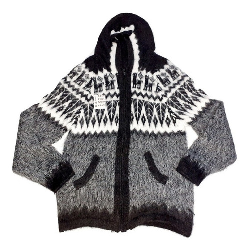 Campera De Lana De Alpaca Hojita - Barro Cocido